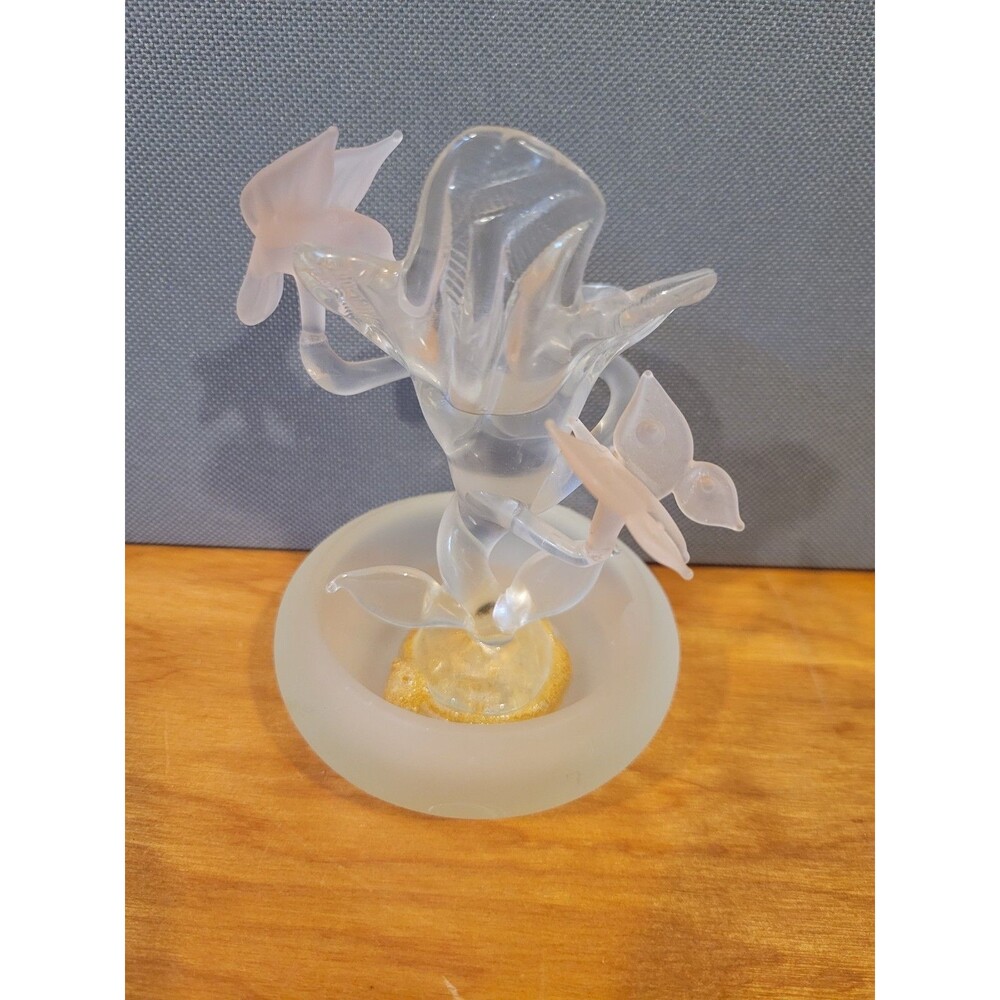 Vintage I.W. Rice Glass Flower Butterfly Hummingbird - Picture 3 of 12